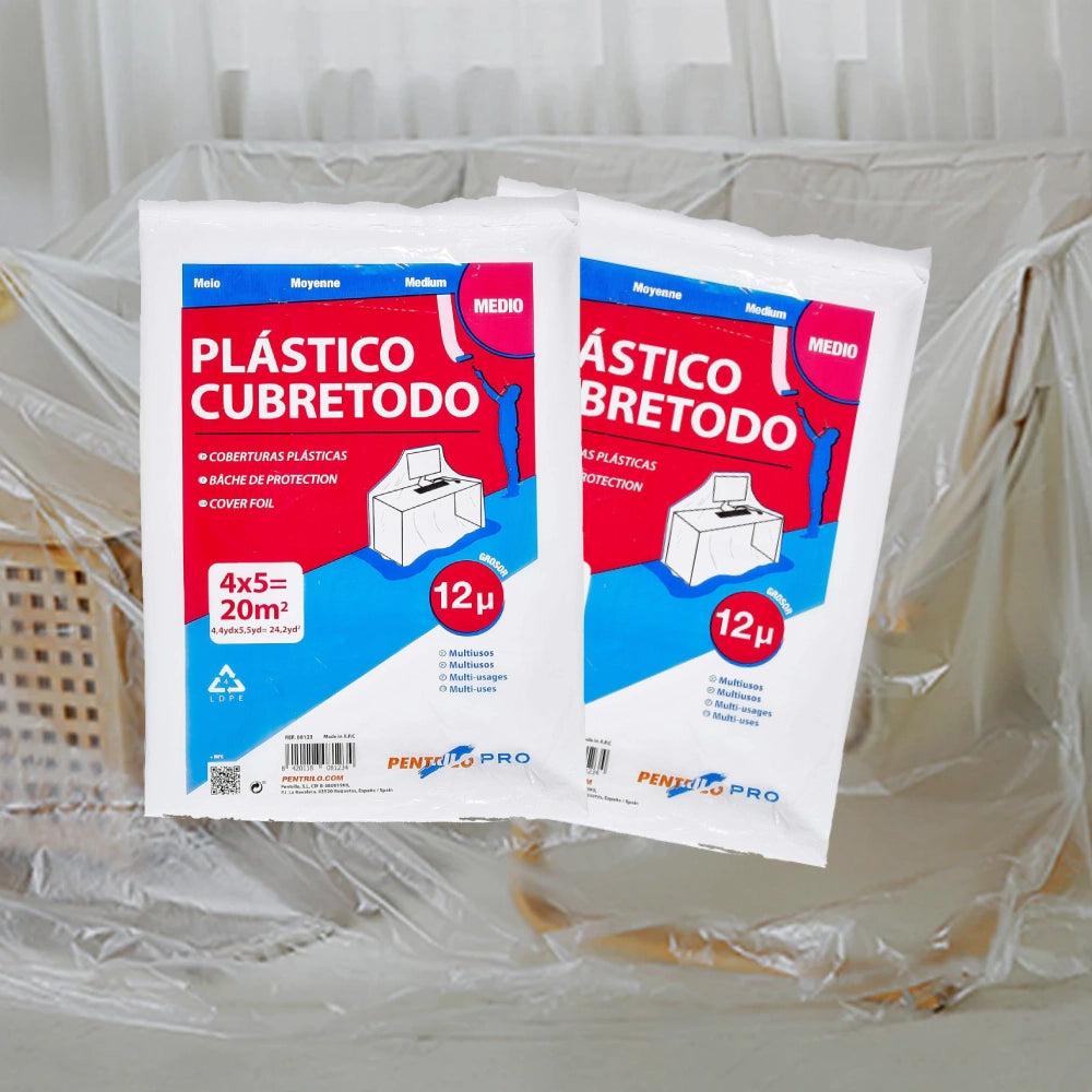 2 x Plástico Cubre todo (Cubre hasta 2 sofales)