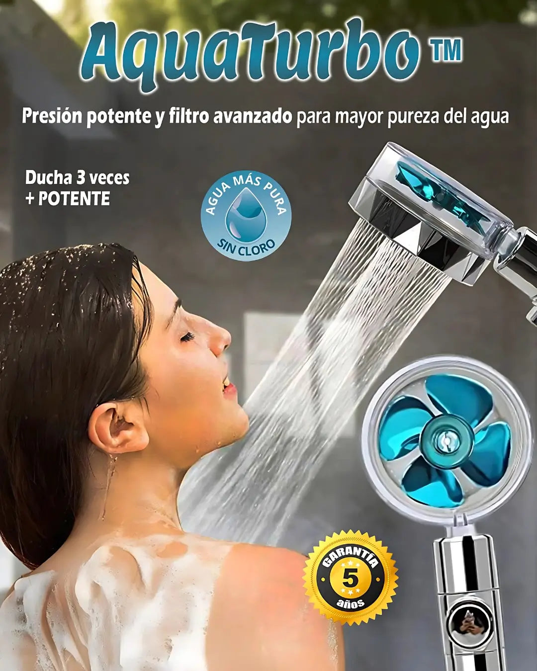 AquaTurbo™ - Aumenta la presión de tu ducha con la tecnología hiperboloide