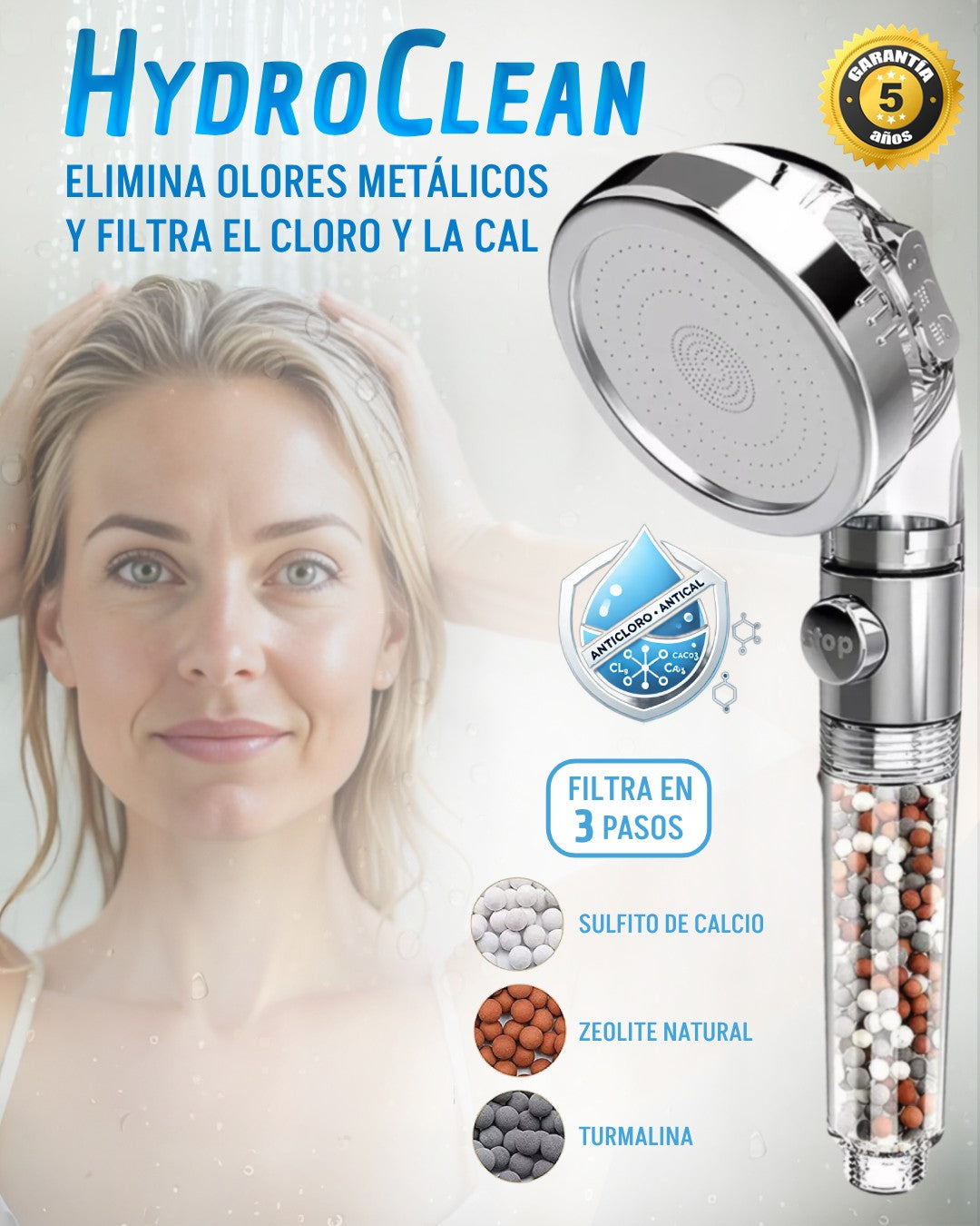 HydroClean™ - La única ducha con filtro real integrado