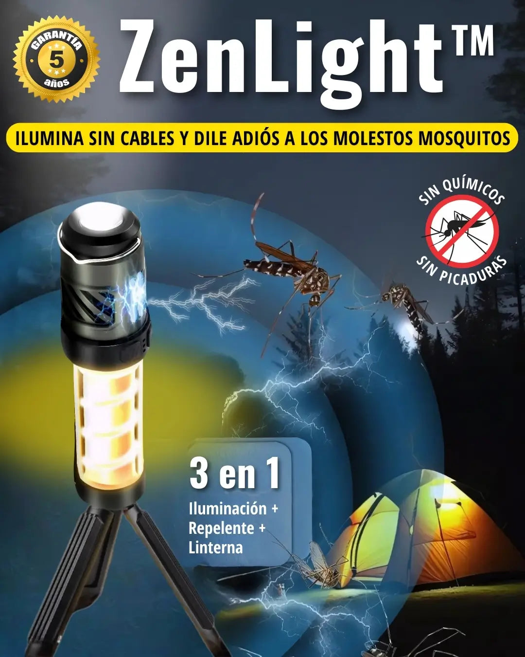 ZenLight™ - Ilumina sin cables y dile adiós a los molestos mosquitos