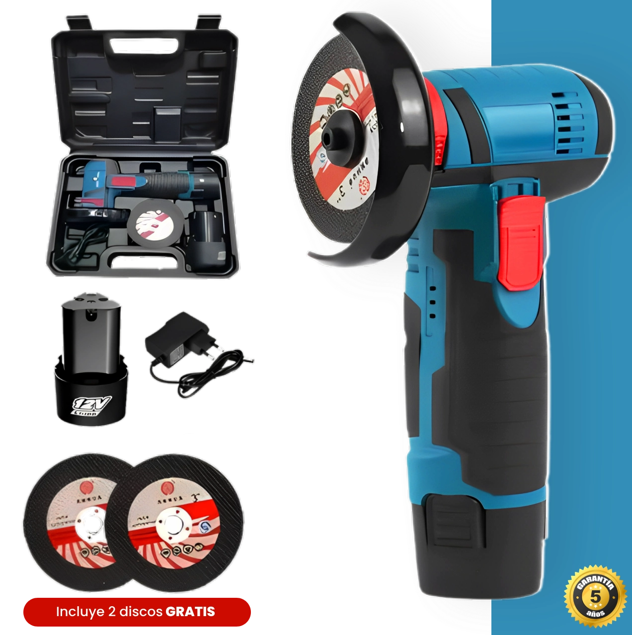 SpinCut™ - Amoladora Angular Profesional Inalámbrica Recargable 4