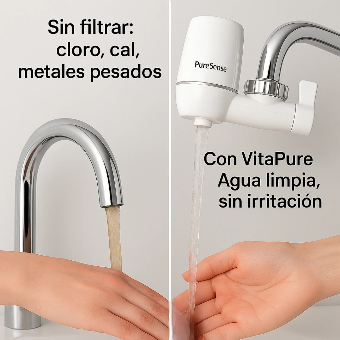 2 x VITAPURE™ - Elimina los agentes contaminante del agua al 99,97%. (*Instalación fácil y universal).