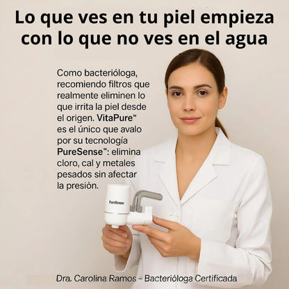 2 x VITAPURE™ - Elimina los agentes contaminante del agua al 99,97%. (*Instalación fácil y universal).