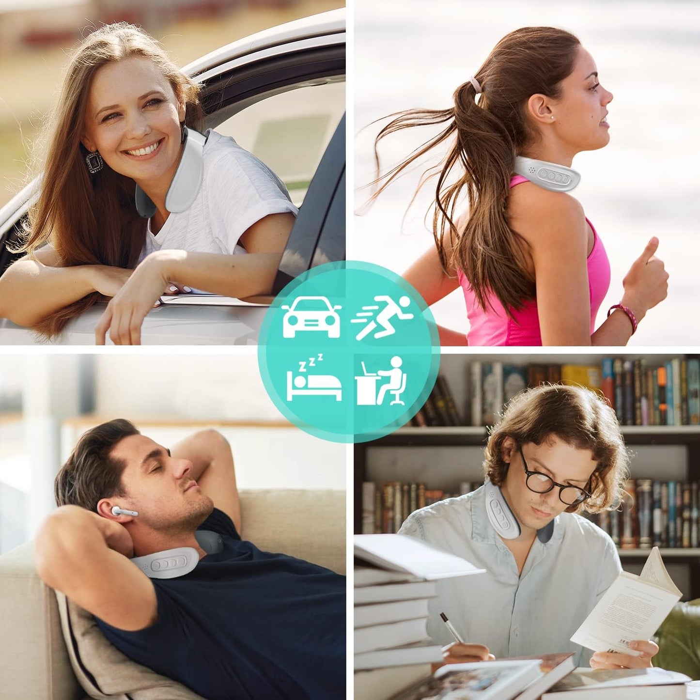 Calmix™ - Elimina el pinzamiento cervical y reduce la tensión arterial con solo 7 minutos al día. (Incluye 8 modos, entre ellos calor y relajación + Incluye batería larga duración)