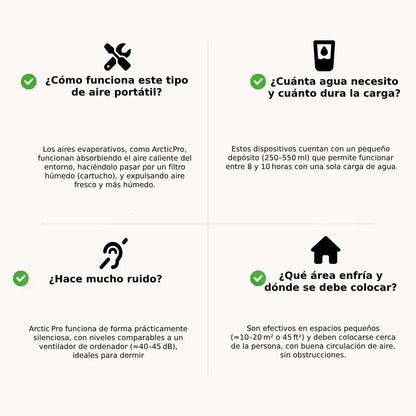 1 + 1 GRATIS | ArticPro™ V8 UltraFrío – El aire portátil que hace lo que ningún otro puede. (Enfría de verdad, no gasta luz, no hace ruido y funciona solo con agua) (+Envío GRATIS)