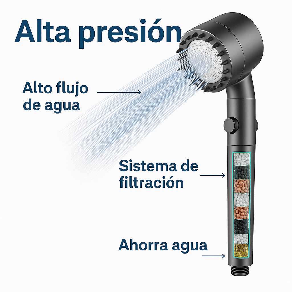 2 x HYDROLUXE™ - Elimina el cloro y la cal de tu ducha. Y aumenta la presión ahorrando agua en cada uso. Incluye 2 filtros extras. (+Envío GRATIS)