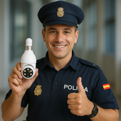SafeBulb 360™ – El primer portero discreto con cámara HD y audio bidireccional desde tu móvil este donde estes. Sin obras. Sin mensualidades. (Camara nocturna, soporte techo incluido y sensores de aviso a tu móvil) + Envío GRATIS