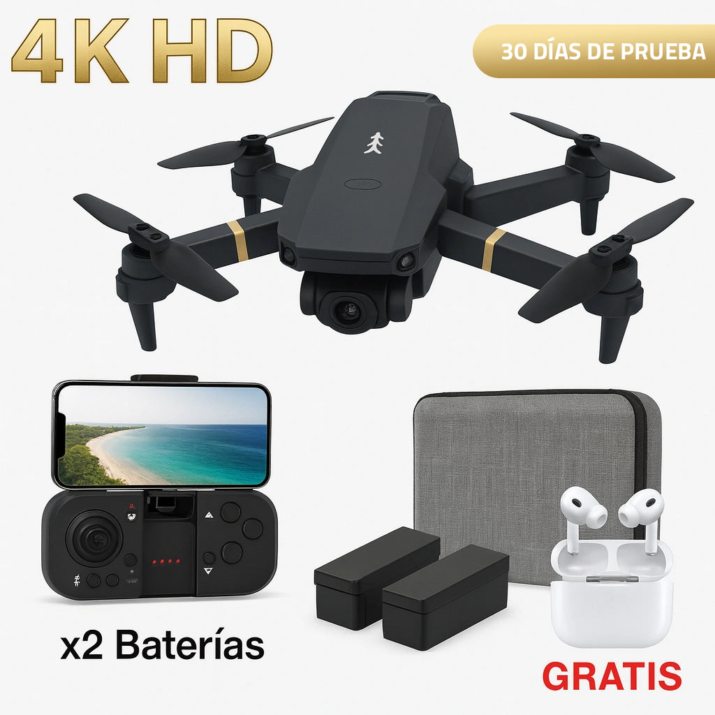 Dron SkyGuard Pro™ | Vuela como un piloto experto sin miedo a perder tu dron con Envío GRATIS. *(Hoy Auriculares Envolventes Gratis + Doble cámara 4K + 2 baterías + Maletín incluido)