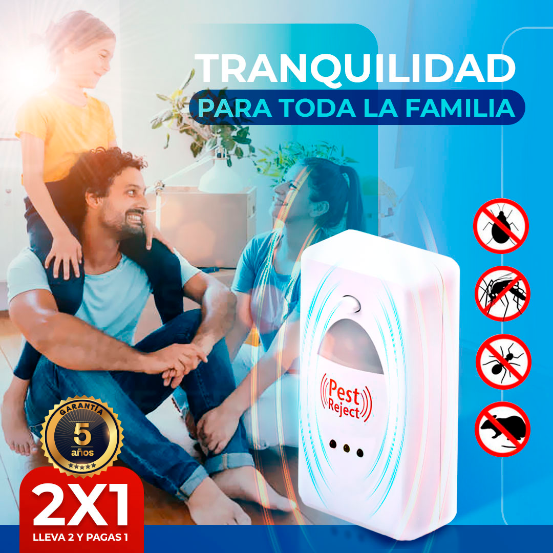1 + 1 GRATIS | PestReject 3.0™ - La forma más económica de proteger a tu familia de las plagas (Tecnología ULTRASÓNICA que cubre hasta 200m²) con oferta