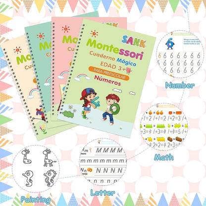 SANMAGIC™ - Los 4 libros que evita que tu hijo acabe suspendiendo. (Gracias a los cuadernos Montessori)