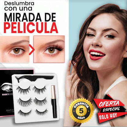 Eye Glow™ | Las primeras pestañas magnéticas que te hacen sentir bonita al instante mientras cuidan de tus pestañas naturales. (Pack de 3 estilos)