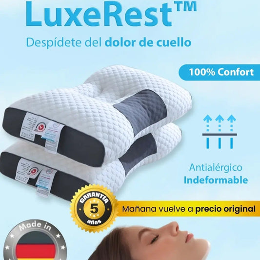 LuxeRest™ -  Eliminarás el dolor de cuello para volver a dormir como un bebé (Resultados desde la primera noche).