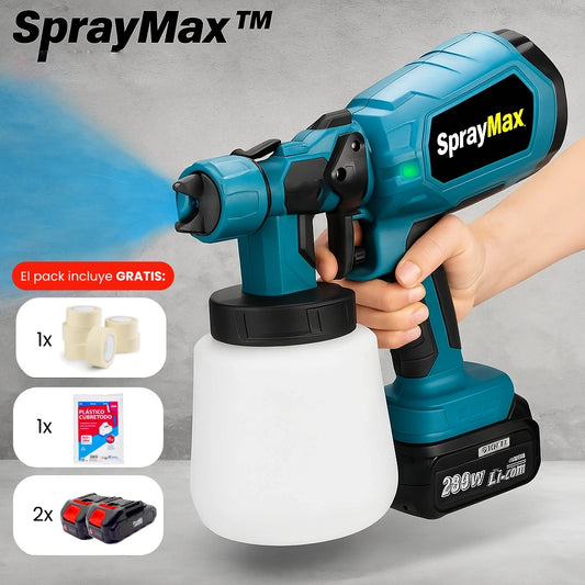 SprayMAX™ - La única pistola de pintar del mercado con batería extendida. (Incluye cinta, cubretodo y 2 baterías) +Envío GRATIS